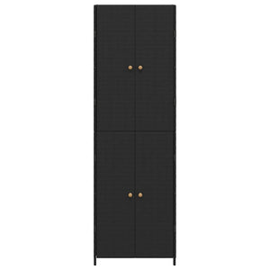 Armadietto Portaoggetti da Giardino Nero 59x40x180cm Polyrattan