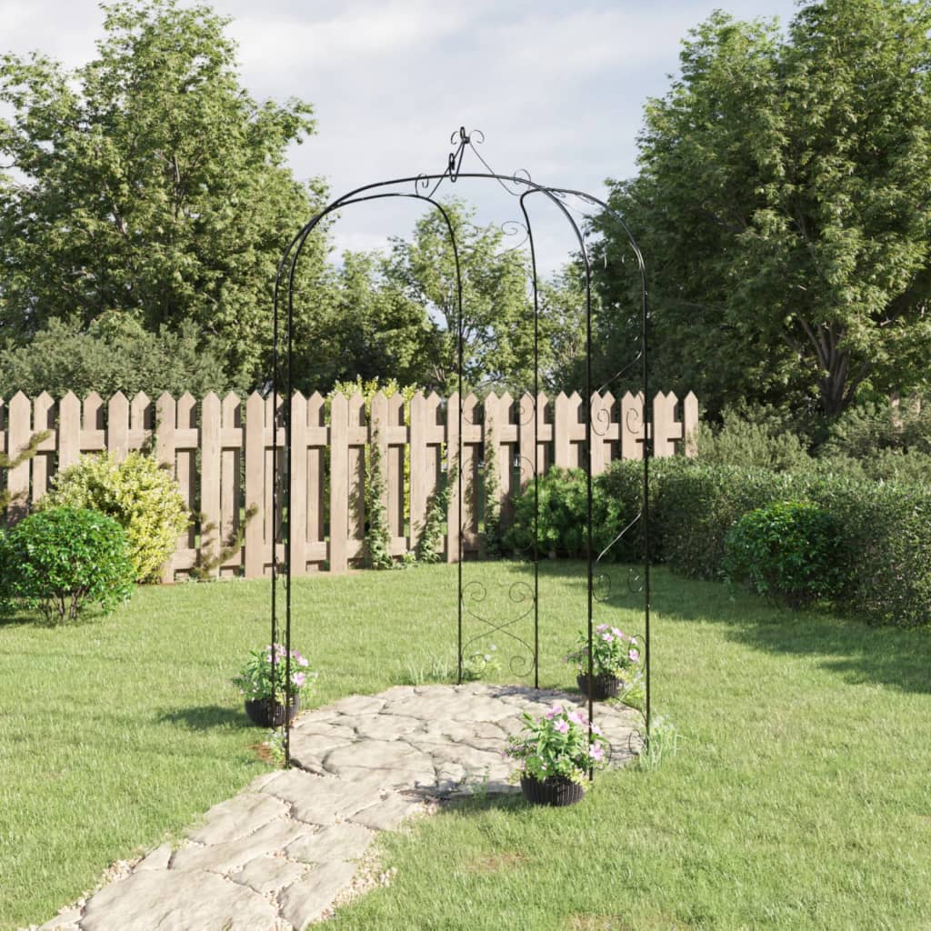 Arco da Giardino Nero Ø180x255 cm Acciaio 319351