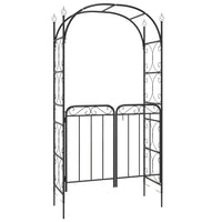 Arco da Giardino con Cancello Nero 108x45x235 cm Acciaio 319352