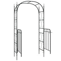 Arco da Giardino con Cancello Nero 108x45x235 cm Acciaio 319352