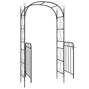 Arco da Giardino con Cancello Nero 108x45x235 cm Acciaio 319352