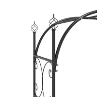 Arco da Giardino con Cancello Nero 108x45x235 cm Acciaio 319352