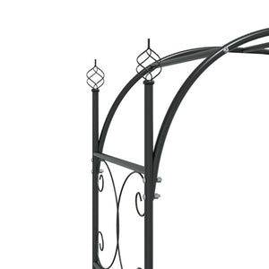 Arco da Giardino con Cancello-Archi da esterno Nero 108x45x235 cm Acciaio