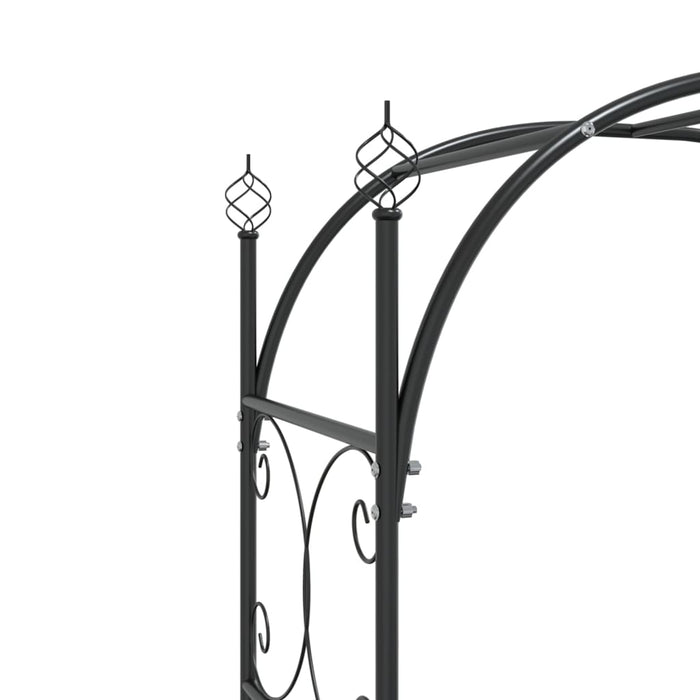 Arco da Giardino con Cancello Nero 108x45x235 cm Acciaio 319352