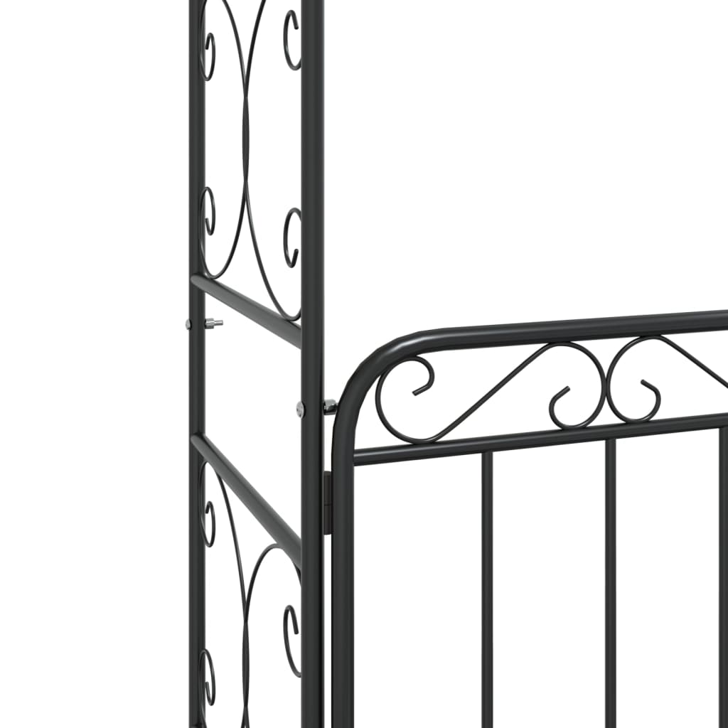 Arco da Giardino con Cancello-Archi da esterno Nero 108x45x235 cm Acciaio