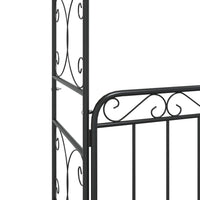 Arco da Giardino con Cancello-Archi da esterno Nero 108x45x235 cm Acciaio