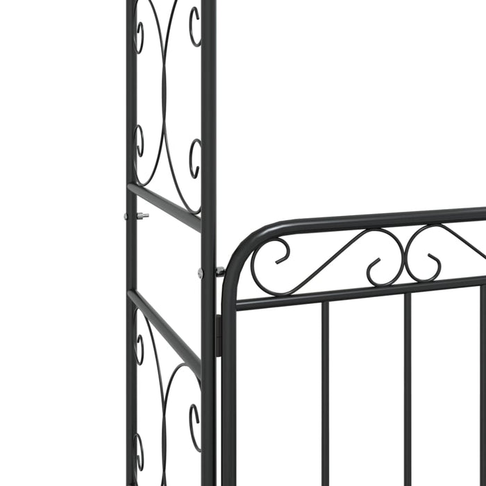 Arco da Giardino con Cancello Nero 108x45x235 cm Acciaio 319352