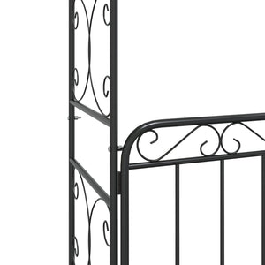 Arco da Giardino con Cancello Nero 108x45x235 cm Acciaio 319352