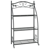 Fioriera-Vaso da Esterno-Contenitore per Piante Nera 56x30x96cm in Acciaio