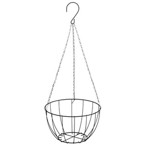 Fioriere Pensili 4 pz Rivestimenti Cocco Nero Ø40x63cm Acciaio 319359