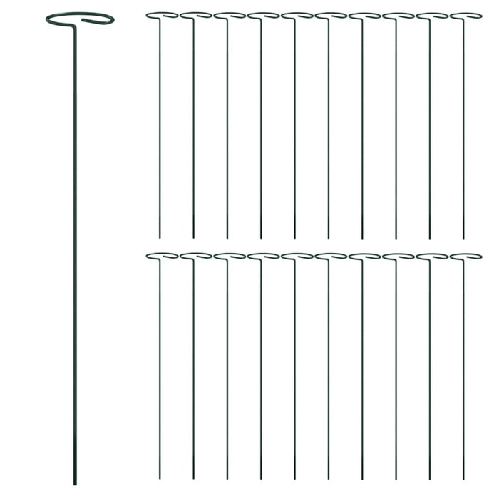 Supporti per Piante da Giardino 20 pz Verde Scuro 40 cm Acciaiocod mxl 117619