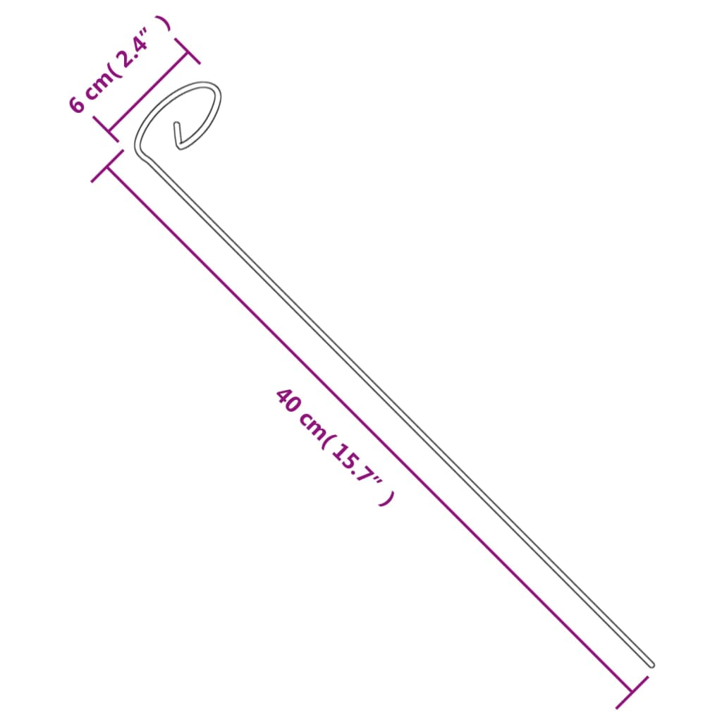 Supporti per Piante da Giardino 20 pz Verde Scuro 40 cm Acciaio 319362