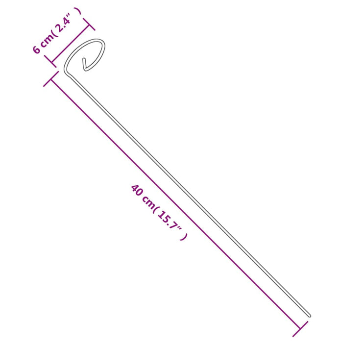 Supporti per Piante da Giardino 20 pz Verde Scuro 40 cm Acciaio 319362