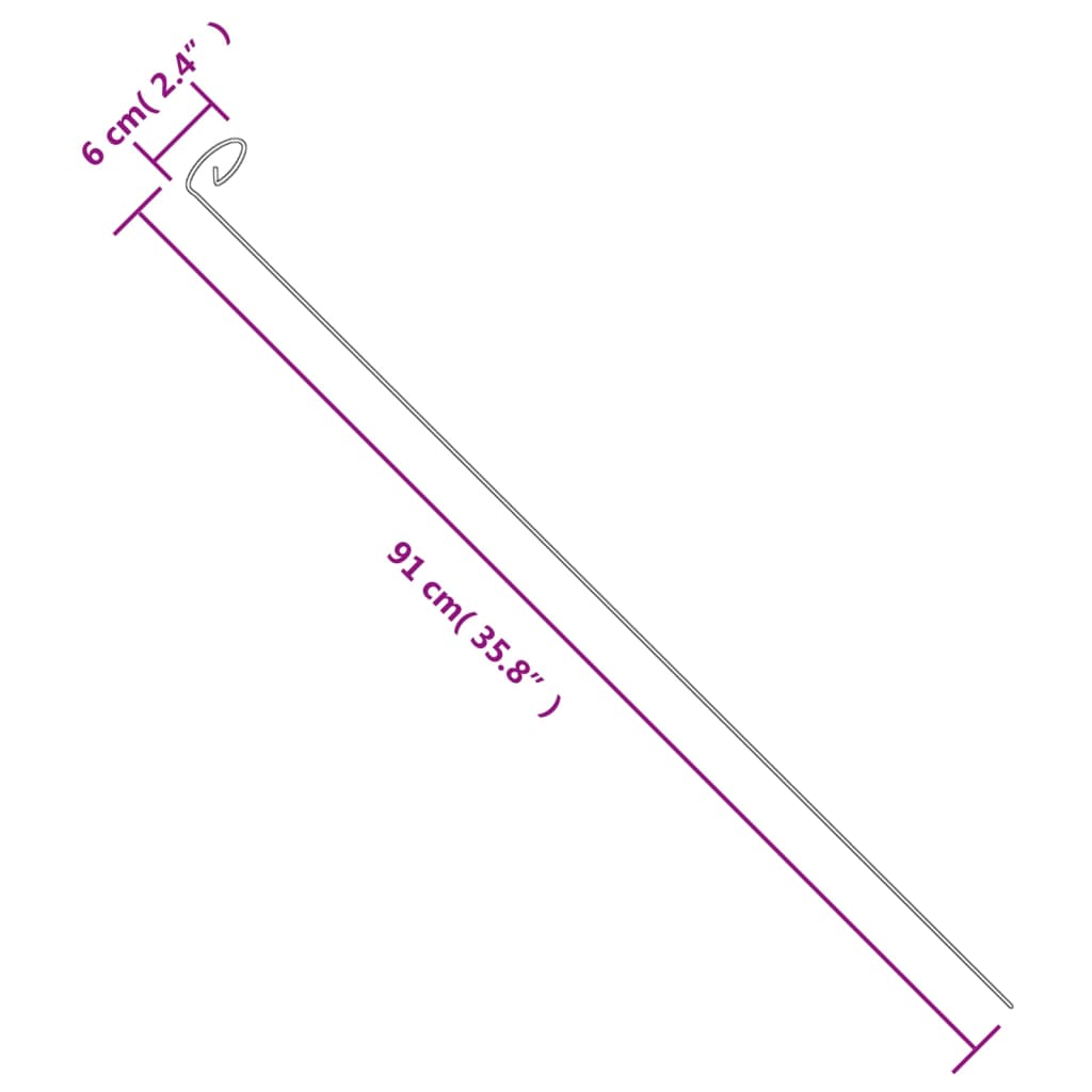 Supporti per Piante da Giardino 20 pz Verde Scuro 91 cm Acciaio 319365