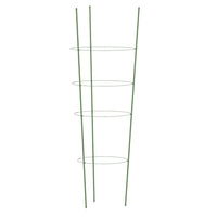Supporti Piante da Giardino con 4 Anelli 5pz Verde 90cm Acciaio