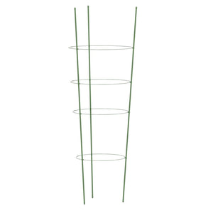 Supporti Piante da Giardino con 4 Anelli 5pz Verde 90cm Acciaio
