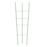 Supporti Piante da Giardino con 4 Anelli 5pz Verde 90cm Acciaio