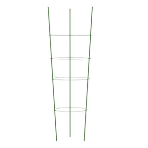 Supporti Piante da Giardino con 4 Anelli 5pz Verde 90cm Acciaio