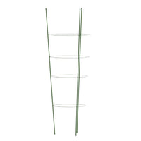 Supporti Piante da Giardino con 4 Anelli 5pz Verde 90cm Acciaio