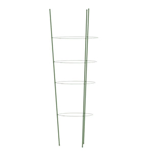 Supporti Piante da Giardino con 4 Anelli 5pz Verde 90cm Acciaio