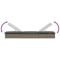 Lettino Prendisole 1 pz con Tavolino Grigio in Polyrattan 319633