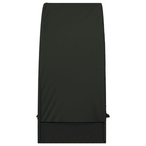 Lettino con Tetto Rotondo Nero 211x57x140 cm Polyrattan 319644