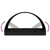 Lettino con Tetto Rotondo Nero 211x57x140 cm Polyrattan 319644