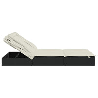 Sdraio 2 posti con tetto pieghevole 213 x 118 x 97 cm nero 02_0012190