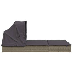 Sdraio 2 posti con tetto pieghevole 213 x 118 x 97 cm grigio 02_0012187