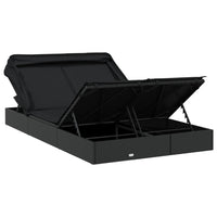 Sdraio 2 posti con tetto pieghevole 213 x 118 x 97 cm nero 02_0012189