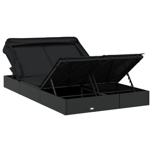 Sdraio 2 posti con tetto pieghevole 213 x 118 x 97 cm nero 02_0012189