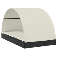 Lettino sdraio 2 posti con tetto rotondo 211 x 112 x 140 cm nero 02_0012193