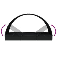 Lettino sdraio 2 posti con tetto rotondo nero 211x112x140 cm 02_0012194