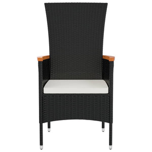 Sedie da Giardino con Cuscini 4 pz in Polyrattan Nere 319527