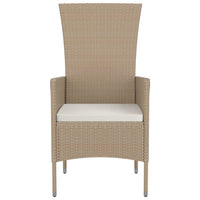 Sedie da Giardino con Cuscini 2 pz-Sedia da esterno in Polyrattan Beige