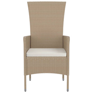 Sedie da Giardino con Cuscini 4 pz in Polyrattan Beige 319533