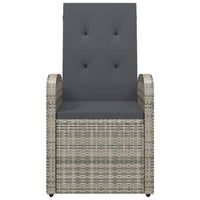 Sedie Reclinabili da Giardino con Cuscini 2pz Grigio Polyrattan 319539