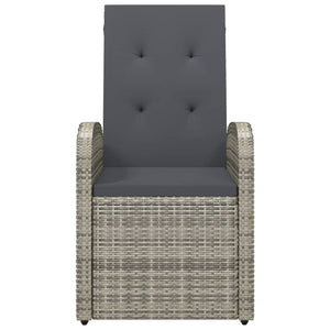 Sedie Reclinabili da Giardino con Cuscini 2pz Grigio Polyrattan 319539