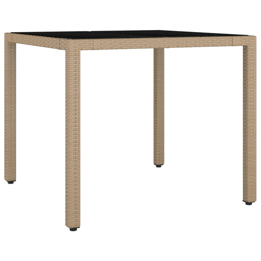 Tavolo da Giardino Piano Vetro Beige Polyrattan Vetro Temperato 319550