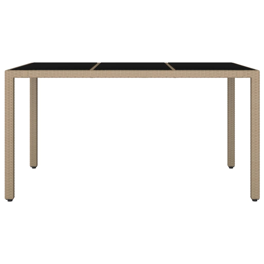 Tavolo da Giardino Piano Vetro Beige Polyrattan Vetro Temperatocod mxl 102387