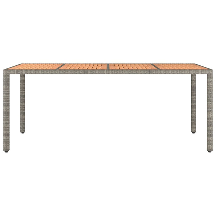 Tavolo Giardino Piano Legno Grigio Polyrattan e Massello Acacia 319555