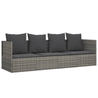 Lettino Prendisole da Esterno con Cuscini Grigio in Polyrattan cod mxl 65499