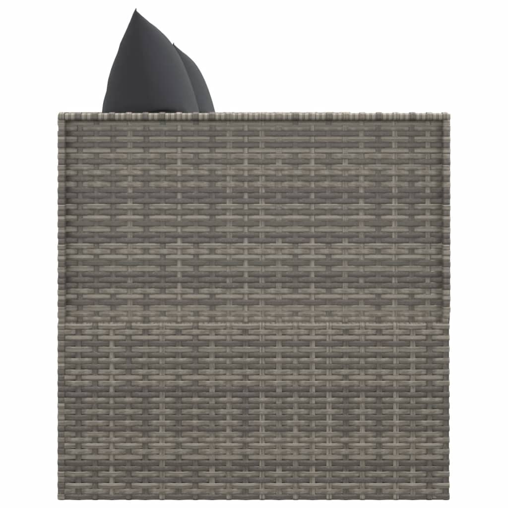 Lettino Prendisole da Esterno con Cuscini Grigio in Polyrattan cod mxl 65499