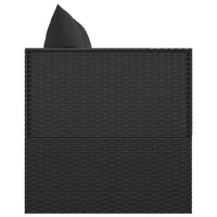 Lettino Prendisole da Esterno con Cuscini Nero in Polyrattan 319565