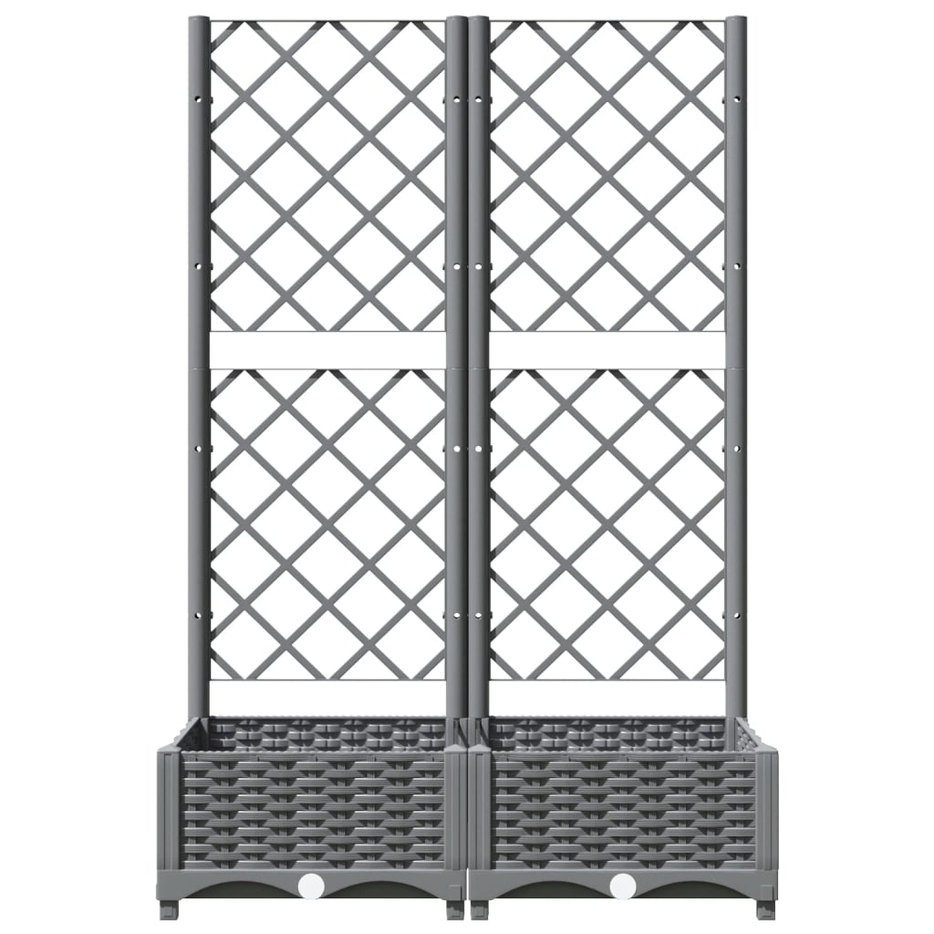 Fioriera da Giardino e Graticcio Grigio Chiaro 80x40x121,5cm PP 153271