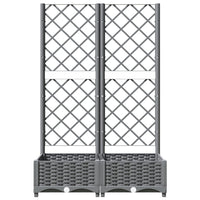 Fioriera da Giardino e Graticcio Grigio Chiaro 80x40x121,5cm PP 153271