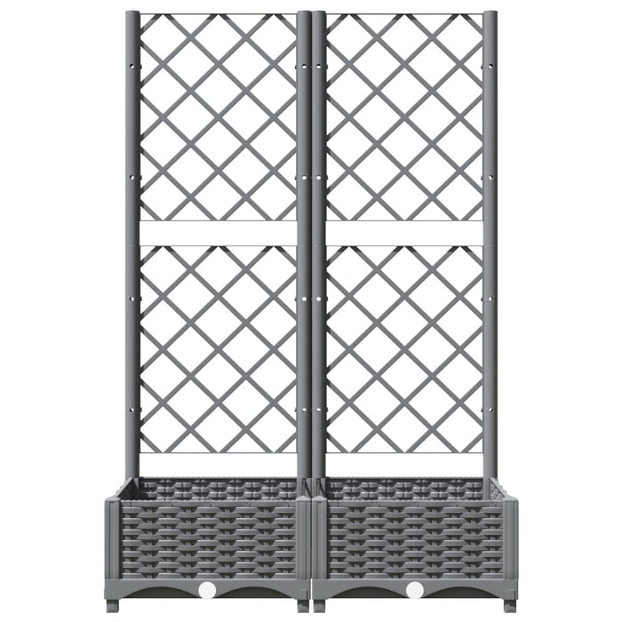 Fioriera da Giardino e Graticcio Grigio Chiaro 80x40x121,5cm PP 153271