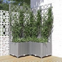 Fioriera da Giardino con Graticcio Grigio Chiaro 80x80x136cm PPcod mxl 119040