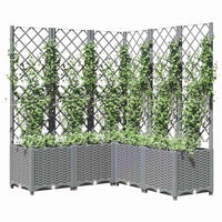 Fioriera Giardino con Graticcio-Vaso da Esterno-Contenitore per Piante Grigio Chiaro 120x120x136cm PP