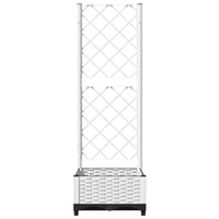 Vassoio per fioriera aiuola rialzata piante fiori terrazza giardino con traliccio 40 x 40 x 121,5 cm PP bianco 02_0038282